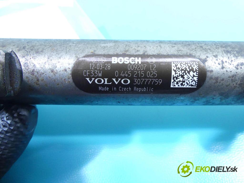 Volvo S60 II 2010-2018 2.0 D3 163 HP automatic 120 kW 1984 cm3 4- lišta vstrekovacia 0445215025 (Vstrekovacie lišty)
