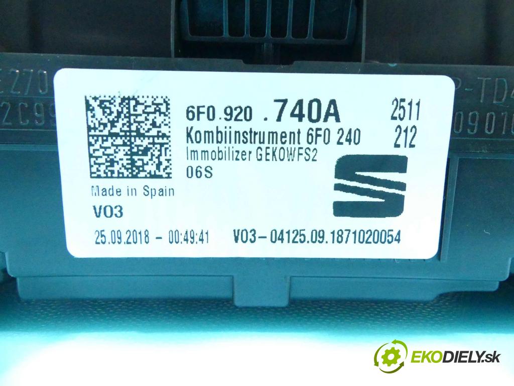 Seat Ibiza V KJ 2017- 1.0 tsi 95 HP manual 70 kW 999 cm3 5- prístrojovka/ budíky A2C17414400 (Prístrojové dosky, displeje)