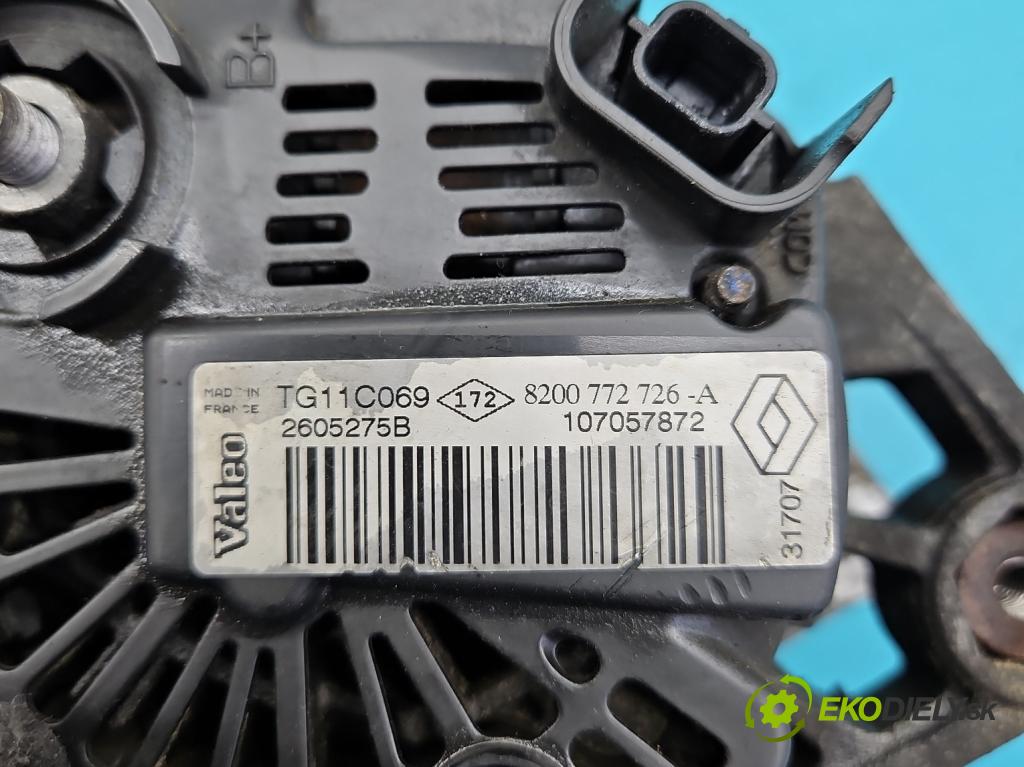 Renault Megane II 2003-2008 1.5 dci 86 hp manual 63 kW 1461 cm3 4- Alternator 8200772726 (Alternátory)