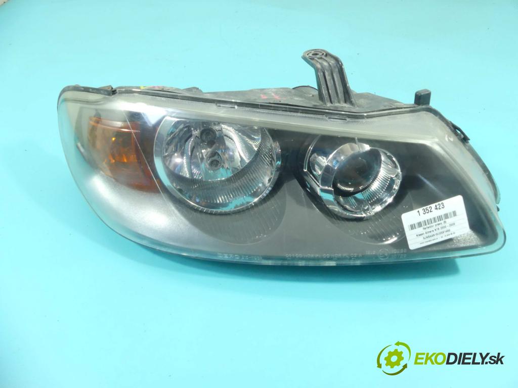 Nissan Almera N16 2000-2006 1.5 16V 98 HP manual 72 kW 1497 cm3 4- Reflektor: pravý  (Pravé)