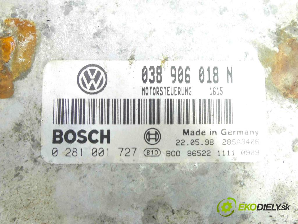 Vw Passat B5 1995-2005 1.9 tdi 90 hp manual 66 kW 1896 cm3 5- řídící jednotka motoru 038906018N