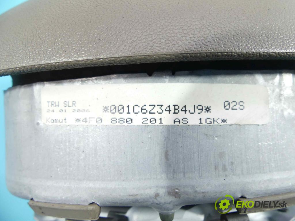 Audi A6 C6 2004-2011 3.0 V6 tdi 224hp automatic 165 kW 2967 cm3 4- airbag vzduch: Řidiči: 4F0880201AS (Airbagy)