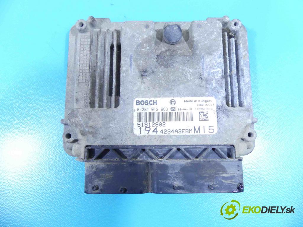 Fiat Croma II 2005-2010 1.9 jtd 150 hp manual 110 kW 1910 cm3 5- řídící jednotka motoru 0281012963