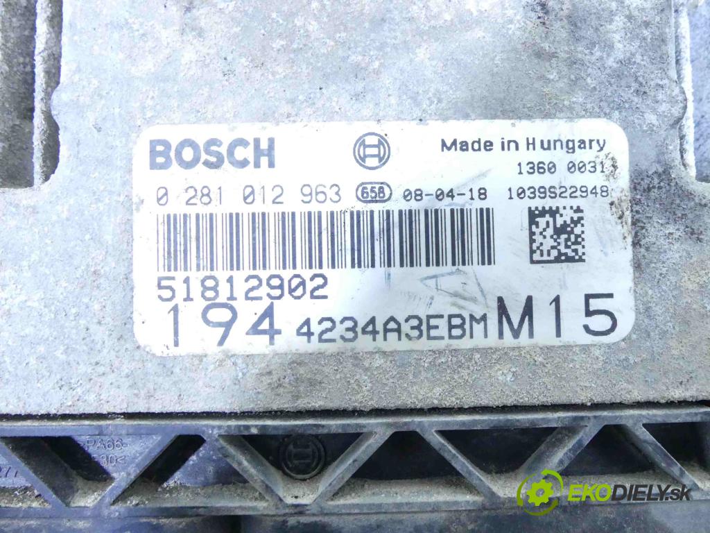 Fiat Croma II 2005-2010 1.9 jtd 150 hp manual 110 kW 1910 cm3 5- řídící jednotka motoru 0281012963