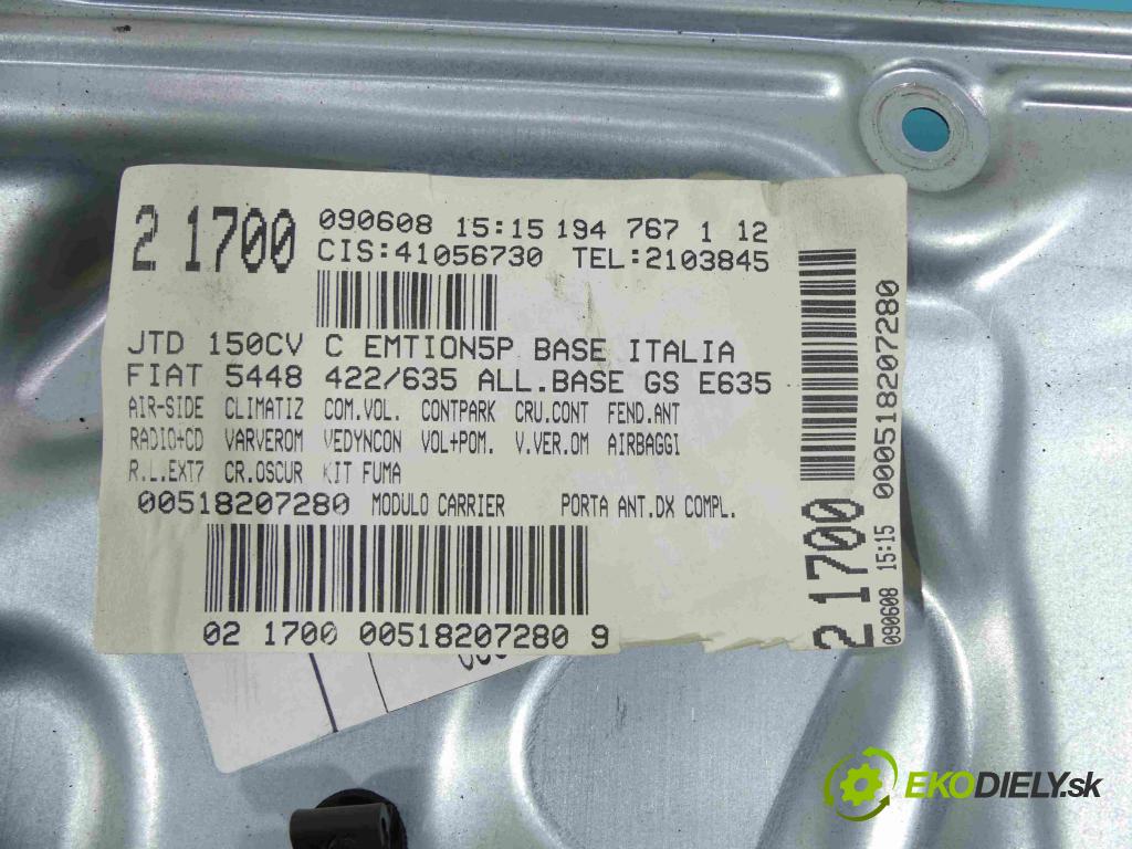 Fiat Croma II 2005-2010 1.9 jtd 150 hp manual 110 kW 1910 cm3 5- mechanismus stahování přední pravý 51796699