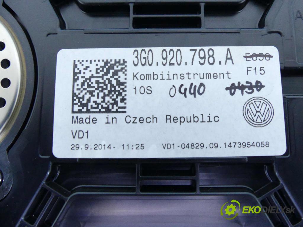 Vw Passat B8 2014 - 2.0 tdi 239KM automatic 176 kW 1968 cm3 5- prístrojovka/ budíky 3G0920798A (Prístrojové dosky, displeje)