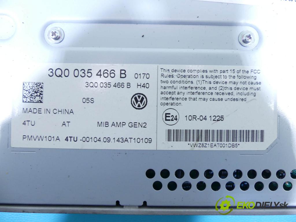 Vw Passat B8 2014 - 2.0 tdi 239KM automatic 176 kW 1968 cm3 5- Zesilovač: 3Q0035466B (Zosilňovače)