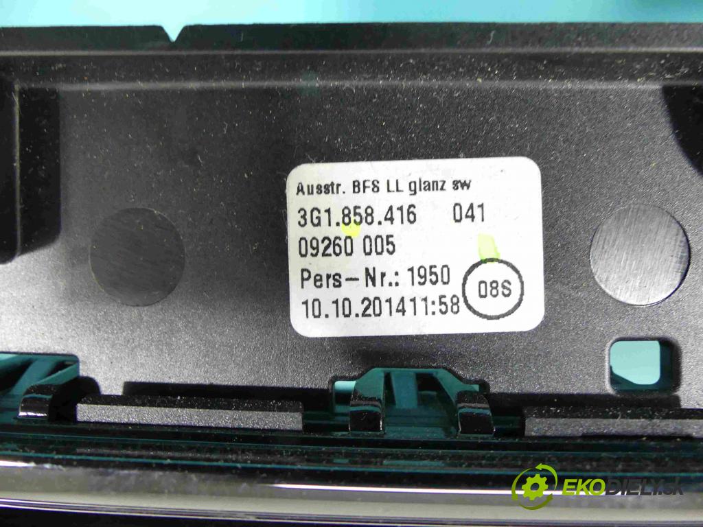 Vw Passat B8 2014 - 2.0 tdi 239KM automatic 176 kW 1968 cm3 5- Mřížka: kúrenia stredová 3G0919204C (Mriežky kúrenia (fukáre))