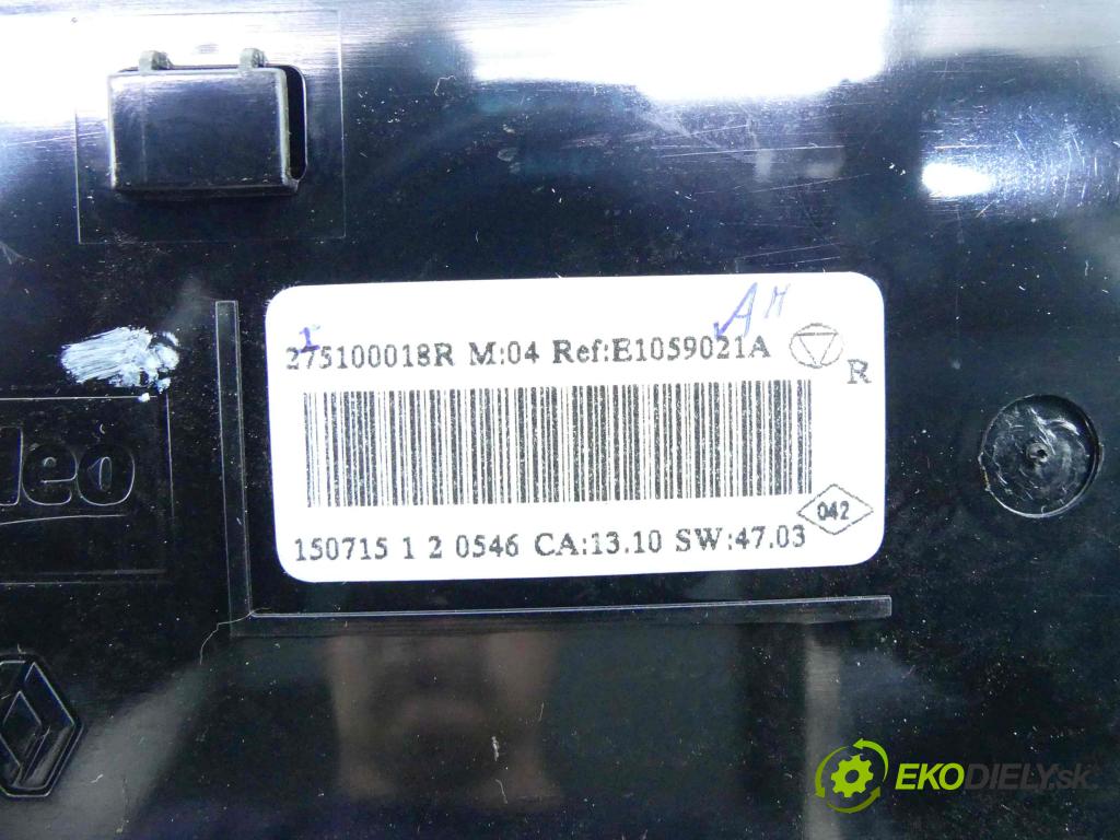 Renault Fluence 1.6 16V 114 HP manual 84 kW 1598 cm3 4- panel kúrenia E1059021A