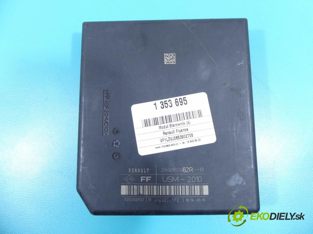 Renault Fluence 1.6 16V 114 HP manual 84 kW 1598 cm3 4- modul riadiaca jednotka 284B62462R (Ostatné)