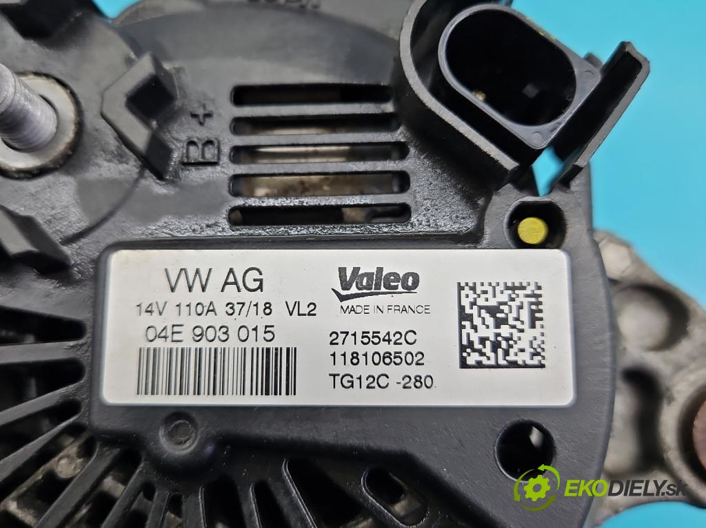 Seat Ibiza V KJ 2017- 1.0 tsi 95 HP manual 70 kW 999 cm3 5- Alternator 04E903015 (Alternátory)