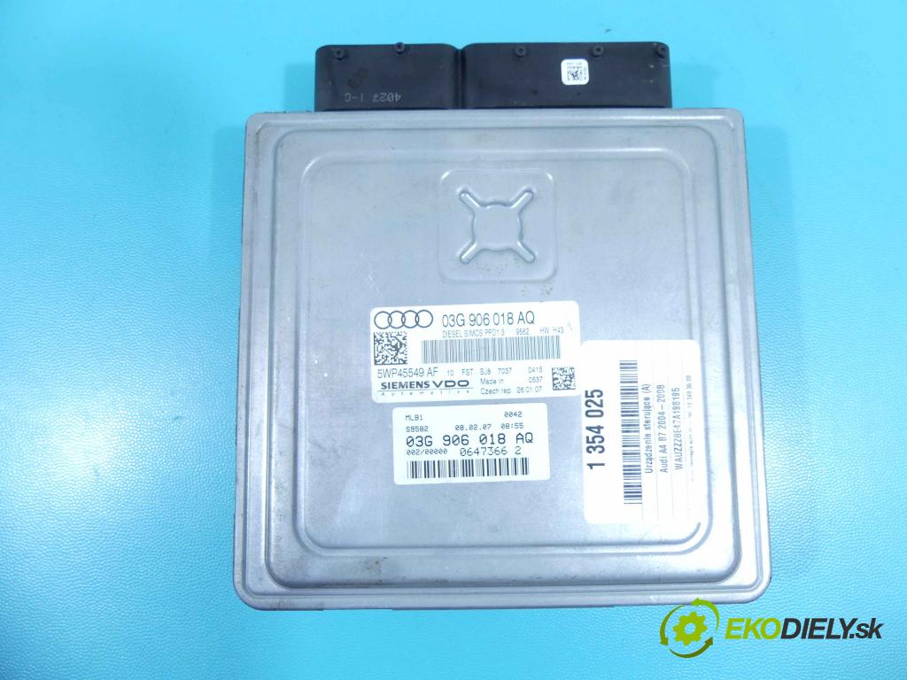 Audi A4 B7 2004-2008 2.0 tdi 170 hp manual 125 kW 1968 cm3 5- řídící jednotka motoru 03G906018AQ