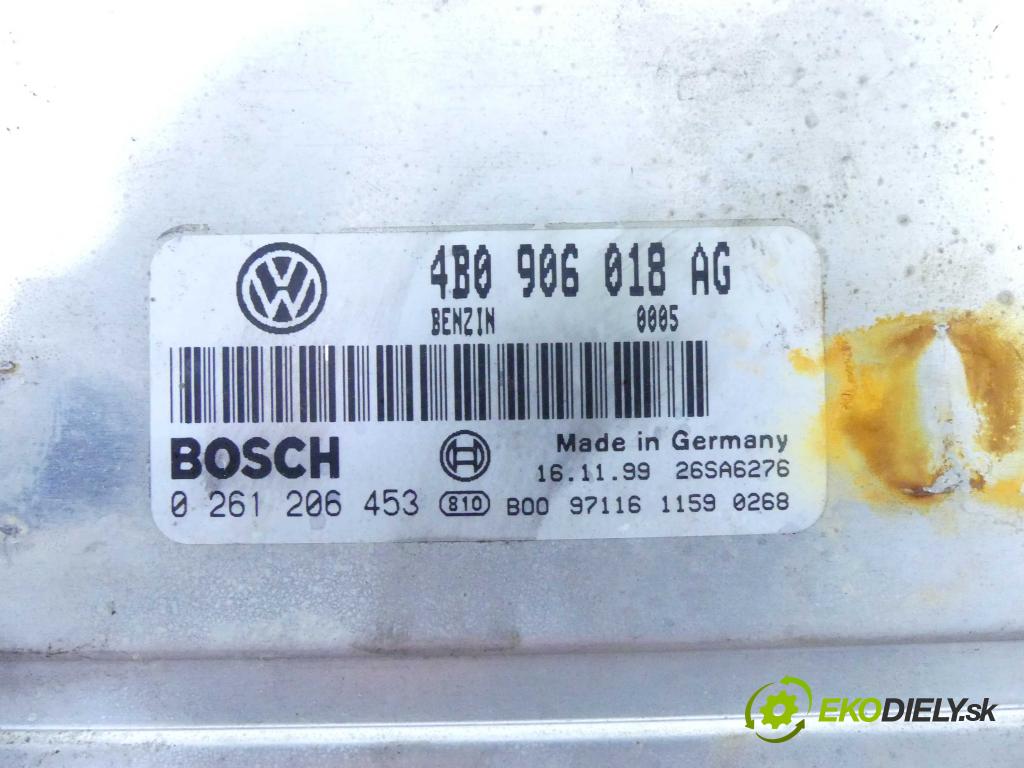 Vw Passat B5 1995-2005 1.8 T 150 hp manual 110 kW 1781 cm3 5- řídící jednotka motoru 4B0906018AG