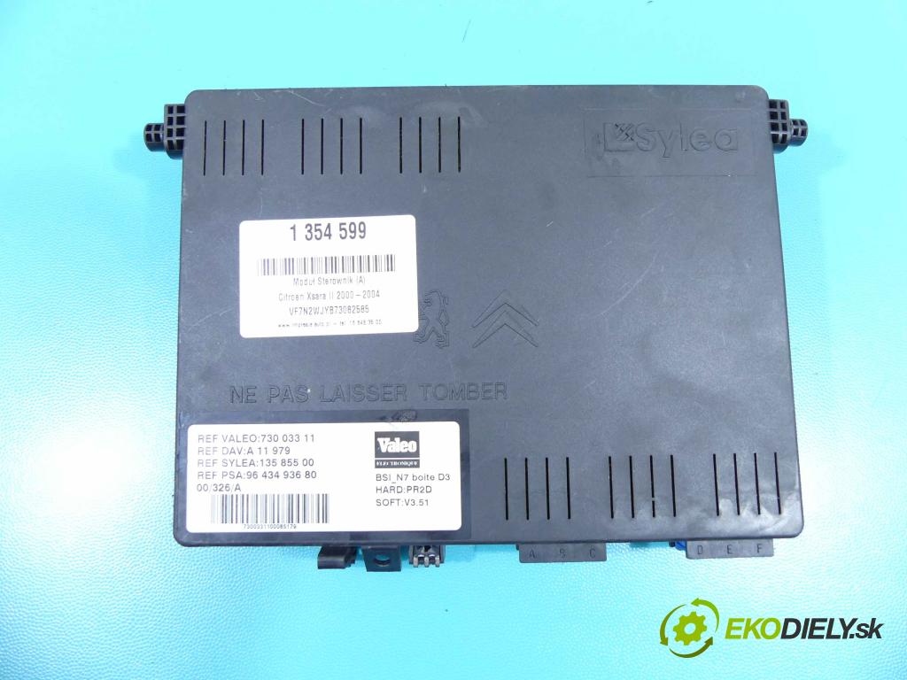 Citroen Xsara II 2000-2004 1.9d 69KM manual 51 kW 1868 cm3 5- modul riadiaca jednotka 9643493680 (Ostatné)