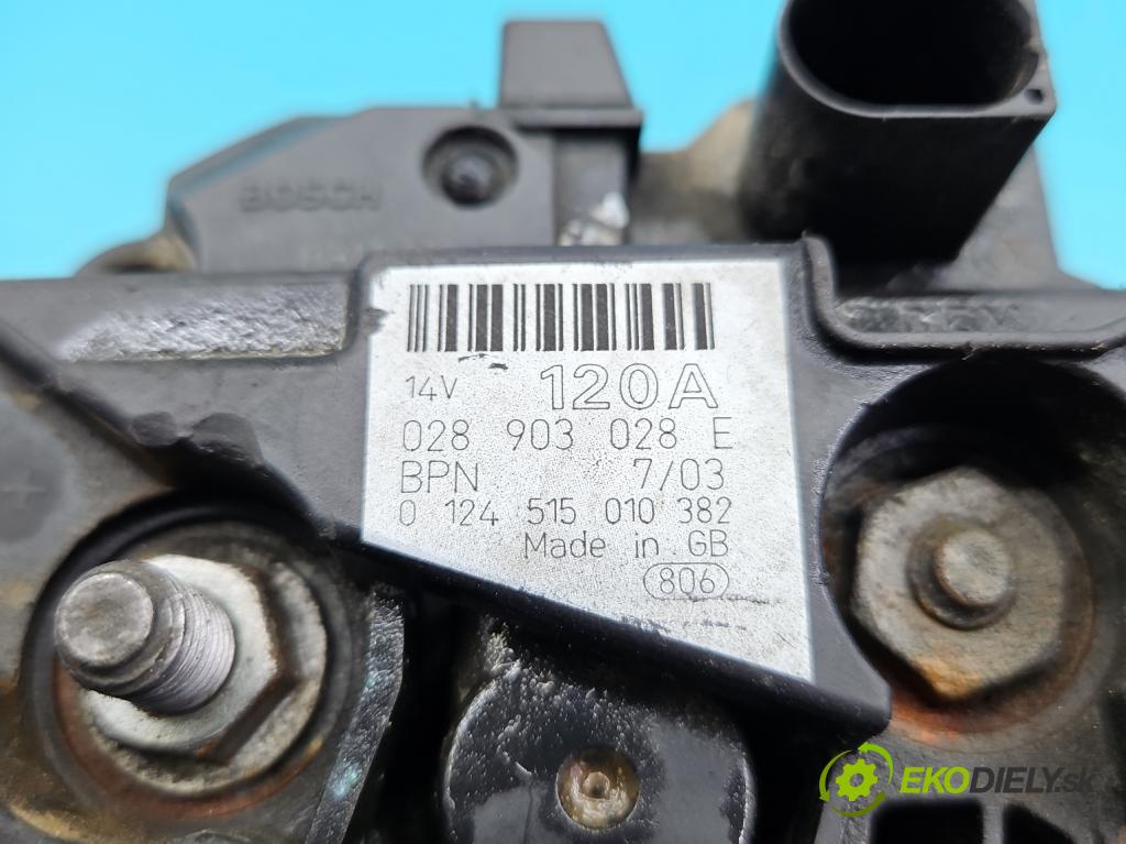 Skoda Fabia I 1999-2007 1.9 sdi 64 hp manual 47 kW 1896 cm3 5- Alternator 028903028E (Alternátory)