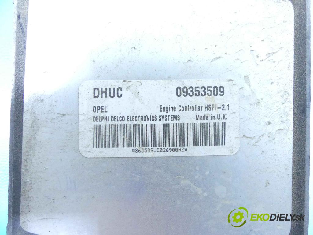 Opel Astra II 1998-2009 1.6 8V 84KM manual 62 kW 1598 cm3 5- řídící jednotka motoru 09353509