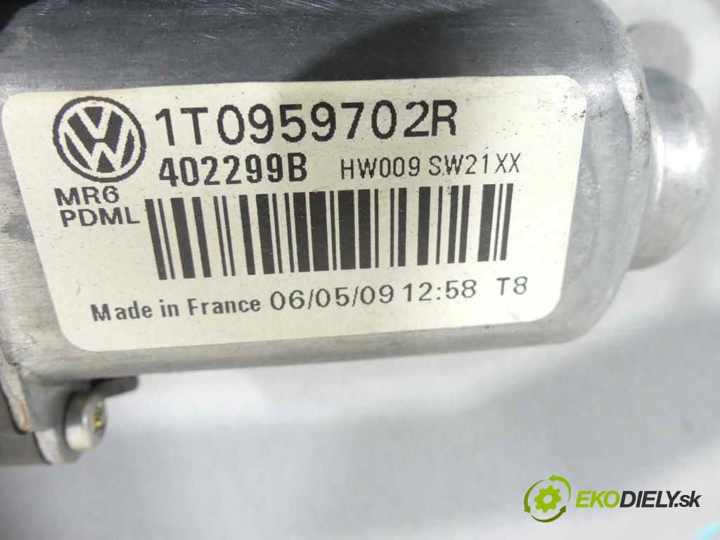 Vw Caddy III 2K 2003-2020 1.9 tdi 105 hp manual 77 kW 1896 cm3 5- mechanismus stahování přední pravý 5K0959792
