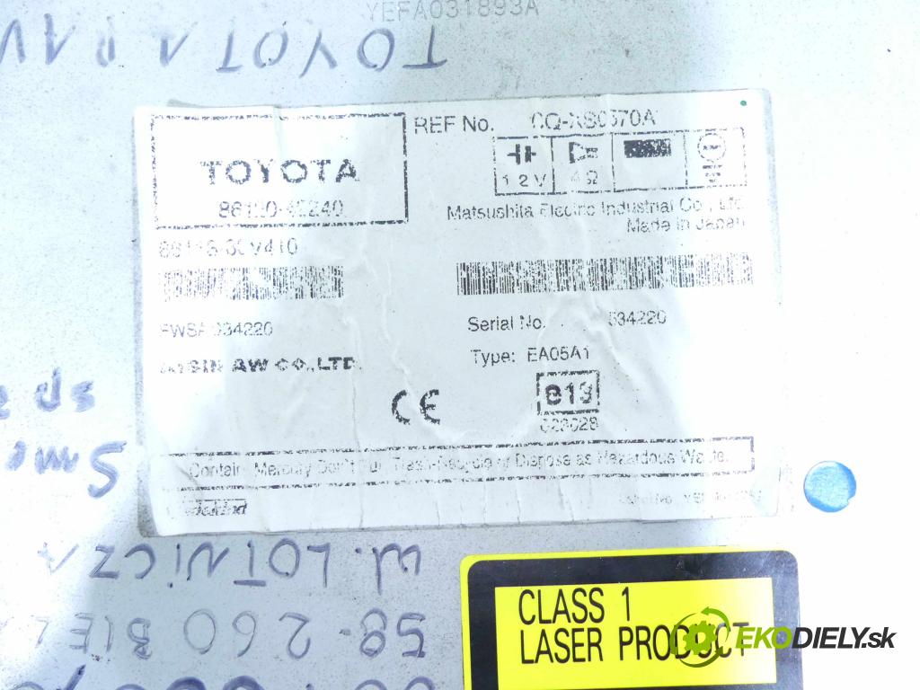 Toyota Rav4 III 2005-2012 2.2 D-CAT 177 HP manual 130 kW 2231 cm3 5- Radio originál 86120-42240