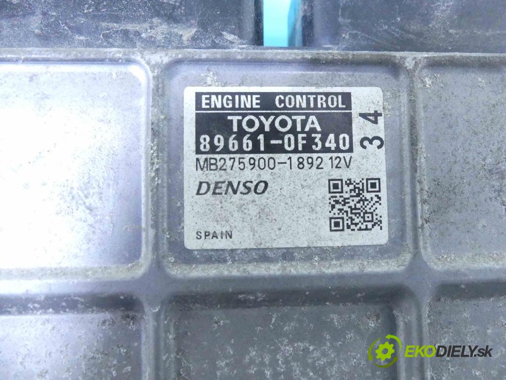 Toyota Verso 2009-2018 2.0 D4D 126 hp manual 93 kW 1998 cm3 5- řídící jednotka motoru 89661-0F340