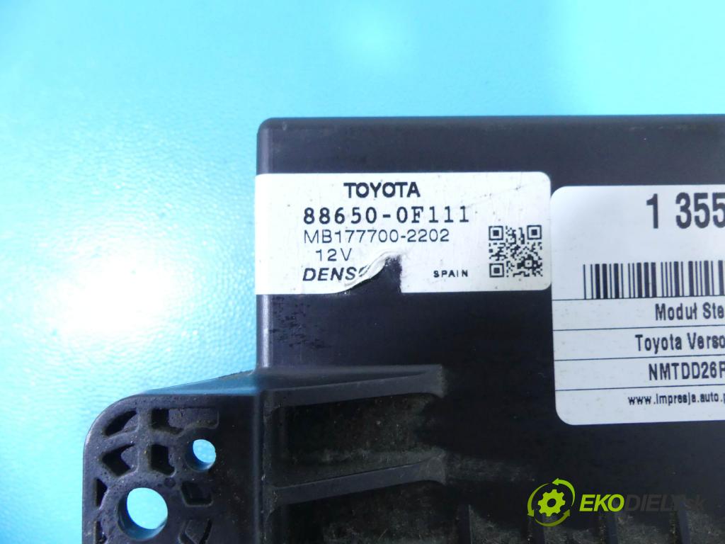 Toyota Verso 2009-2018 2.0 D4D 126 HP manual 93 kW 1998 cm3 5- modul riadiaca jednotka 88650-0F111 (Ostatné)