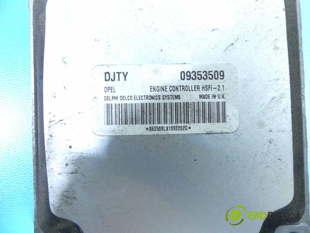 Opel Astra II 1998-2009 1.6 8V 84KM manual 62 kW 1598 cm3 5- řídící jednotka motoru 09353509