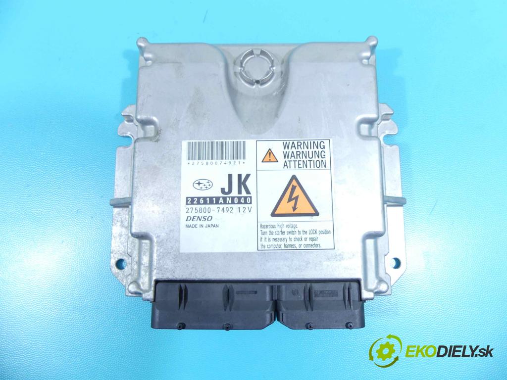 Subaru Legacy IV 2004-2009 2.0 D boxer 150 hp manual 110 kW 1998 cm3 4- řídící jednotka motoru 275800-7492