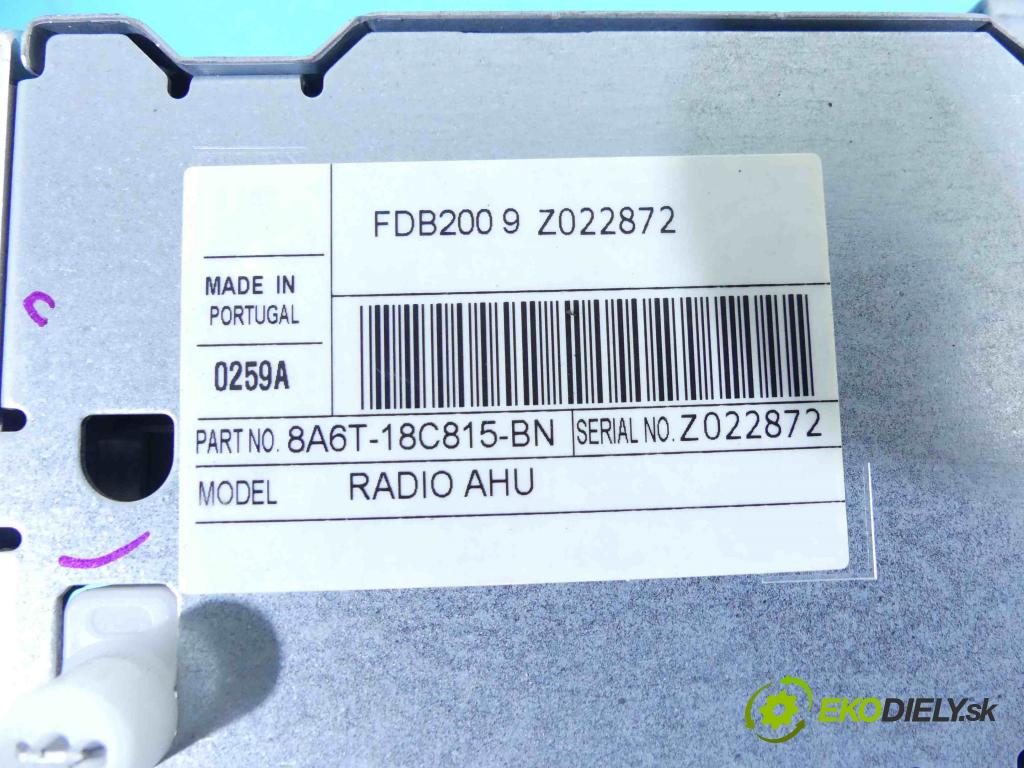 Ford Fiesta Mk7 2008-2017 1.2 16v 82 HP manual 60 kW 1242 cm3 3- Radio originál 8A6T-18C815-BN