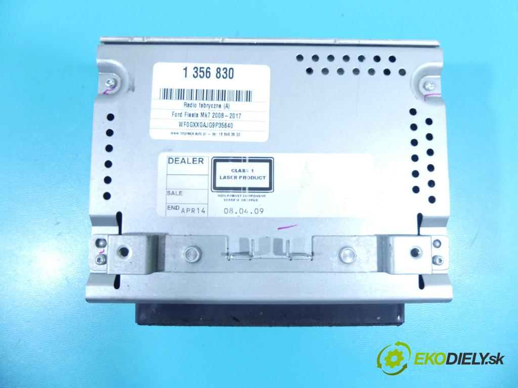 Ford Fiesta Mk7 2008-2017 1.2 16v 82 HP manual 60 kW 1242 cm3 3- Radio originál 8A6T-18C815-BN