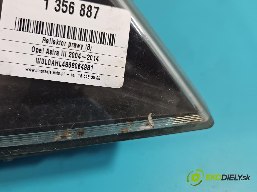 Opel Astra III 2004-2014 1,3.0 cdti 90 HP manual 66 kW 1248 cm3 5- Reflektor: pravý  (Pravé)