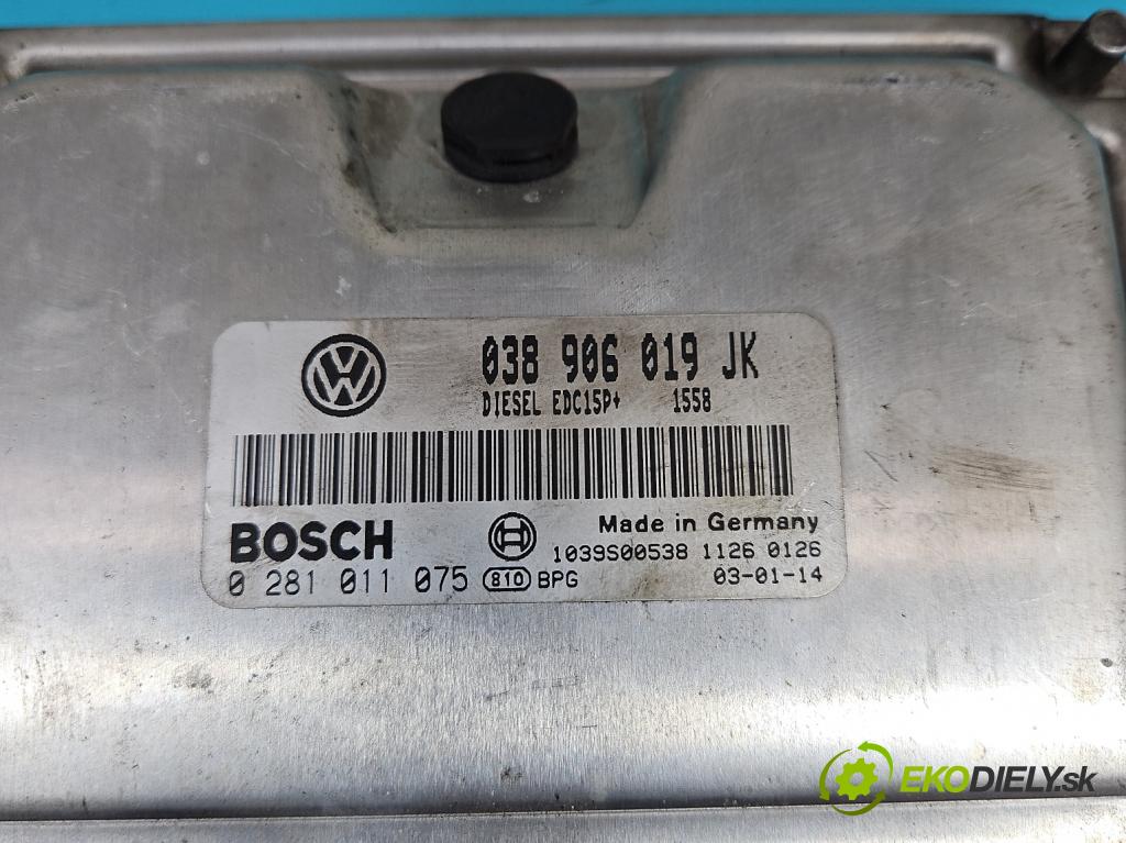 Vw Polo IV 9N 2001-2009 1.9 tdi 101 hp manual 74 kW 1896 cm3 5- řídící jednotka motoru 038906019JK