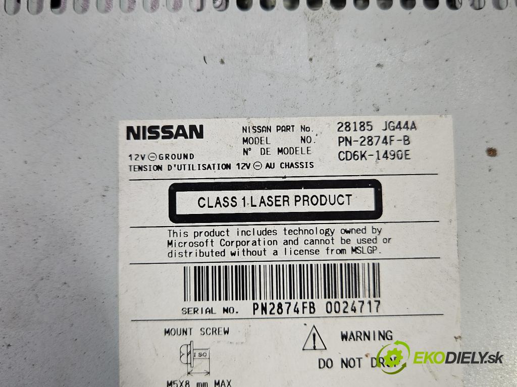 Nissan Qashqai I J10 2006-2013 2.0 dci 150 HP manual 110 kW 1995 cm3 5- Radio originál 28185JG44A