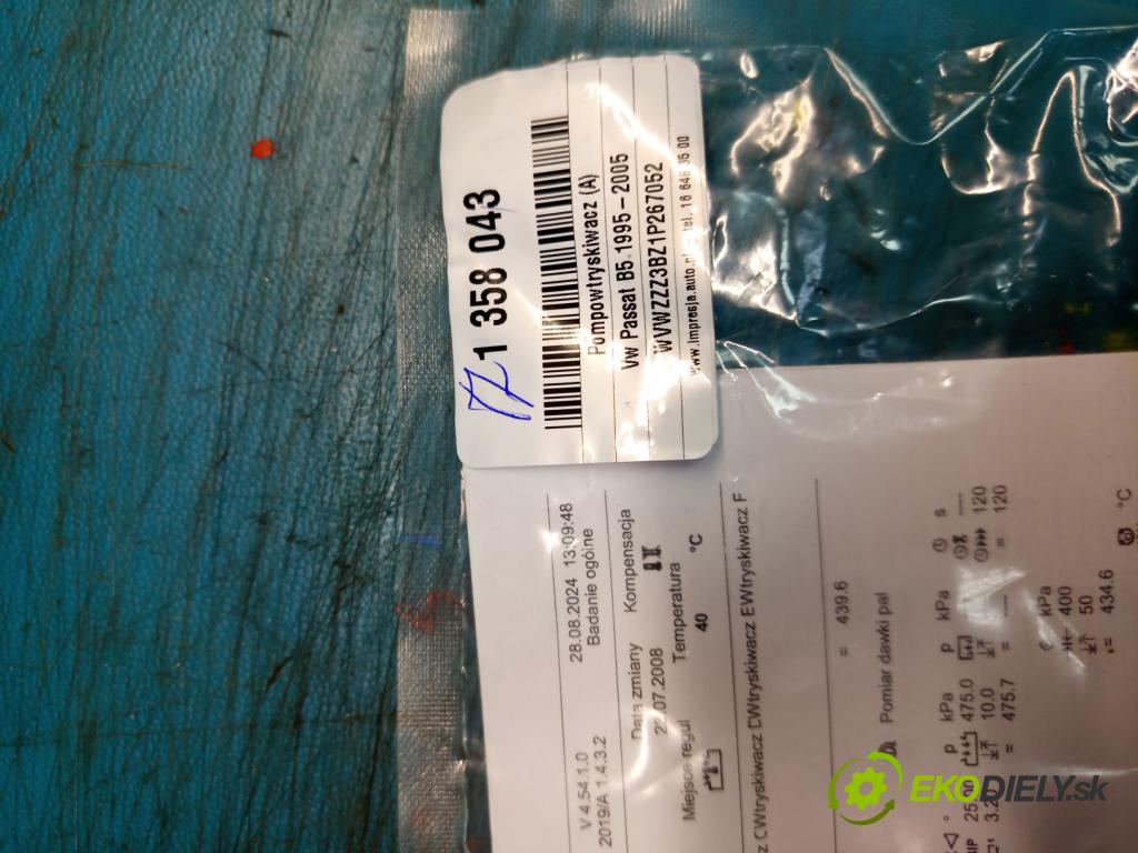 Vw Passat B5 1995-2005 1.9 tdi 131 hp manual 96 kW 1896 cm3 4- vstřikovací čerpadlo 0414720028 (Vstřikovač paliva)