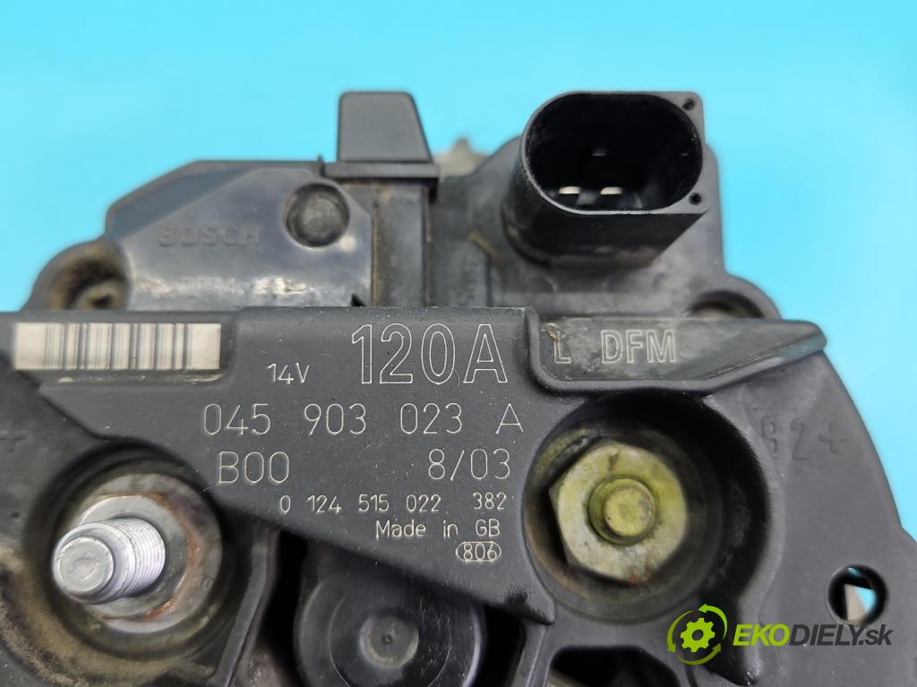 Vw Polo IV 9N 2001-2009 1.4 tdi 75 hp manual 55 kW 1422 cm3 3- Alternator 045903023A (Alternátory)
