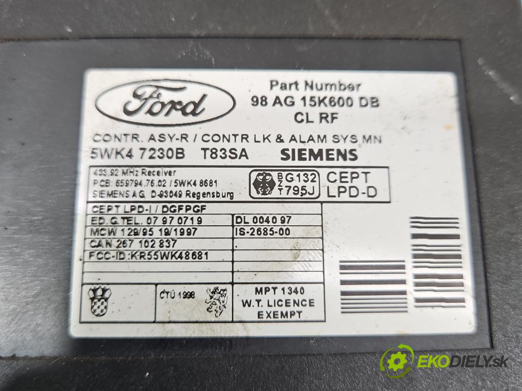 Ford Focus Mk1 1998-2004 1.6 16v 101 hp manual 74 kW 1596 cm3 5- řídící jednotka motoru 98AB-12A650-CXA
