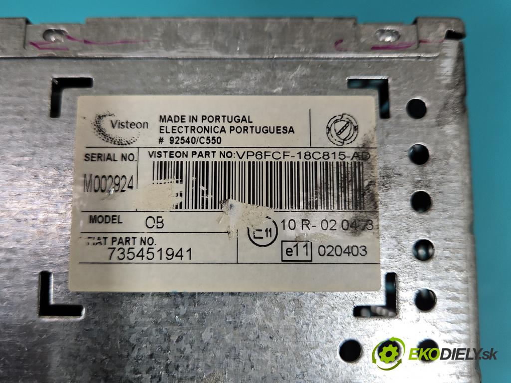 Fiat Bravo II 2007-2014 1.9 jtd 120 HP manual 88 kW 1910 cm3 5- Radio originál 735451941