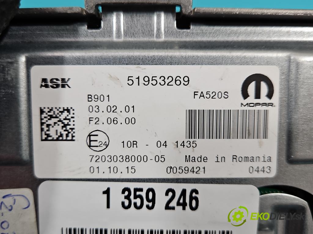 Jeep Renegade 2014- 2.0 CRD 140 HP manual 103 kW 1956 cm3 5- Zesilovač: 51953269 (Zosilňovače)