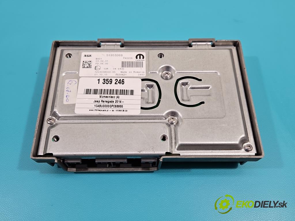 Jeep Renegade 2014- 2.0 CRD 140 HP manual 103 kW 1956 cm3 5- Zesilovač: 51953269 (Zosilňovače)