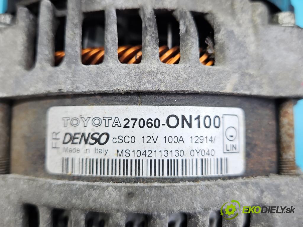 Toyota Auris II 2012-2018 1.4 D4D 90 HP manual 66 kW 1364 cm3 5- Alternator 27060-0N100 (Alternátory)