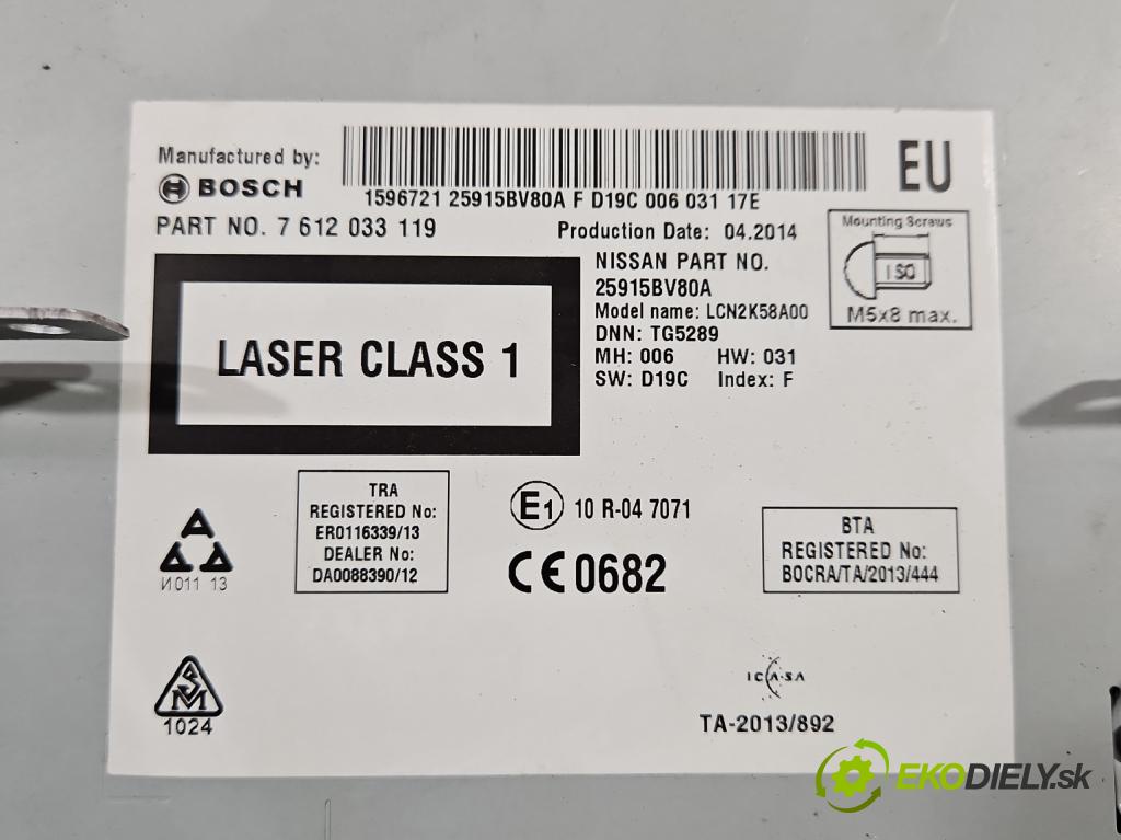 Nissan Juke I 2010-2019 1.2 T 116 HP manual 85 kW 1197 cm3 5- Radio originál 7612033119