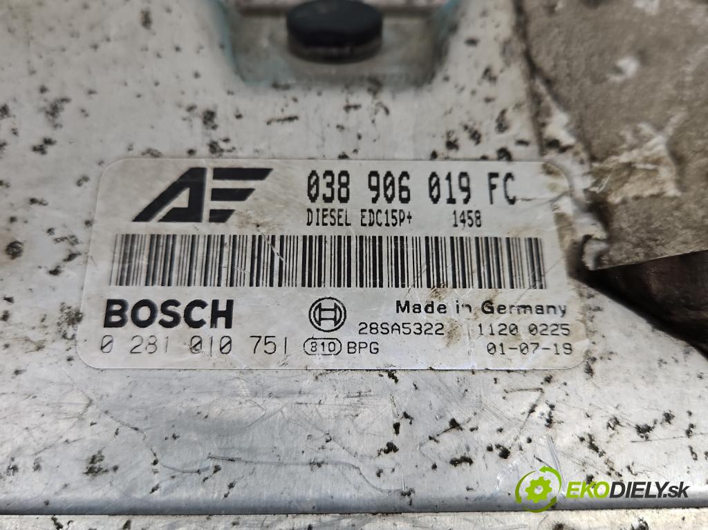 Seat Alhambra I 1996-2010 1.9 tdi 116 hp manual 85 kW 1896 cm3 5- řídící jednotka motoru 038906019FC