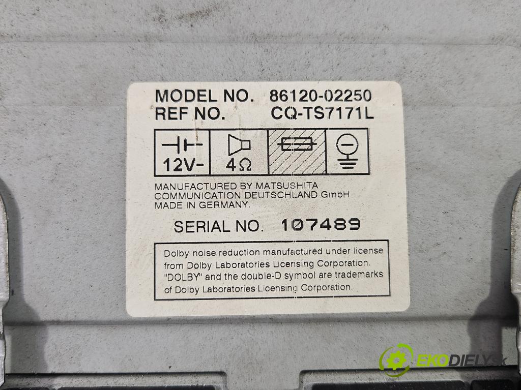 Toyota Corolla E12 2001-2009 1.4 16v 97KM manual 71 kW 1398 cm3 3- Radio originál 86120-02250