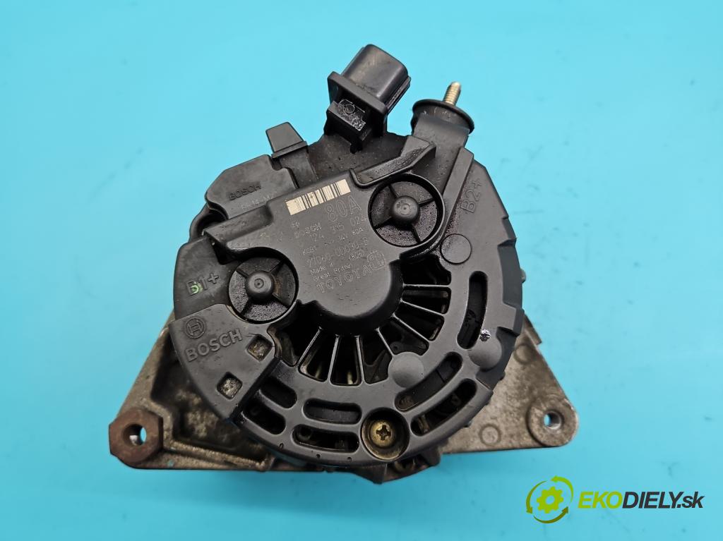Toyota Corolla E12 2001-2009 1.4 16V 97KM manual 71 kW 1398 cm3 5- Alternator 0124315024 27060-0D030-B (Alternátory)