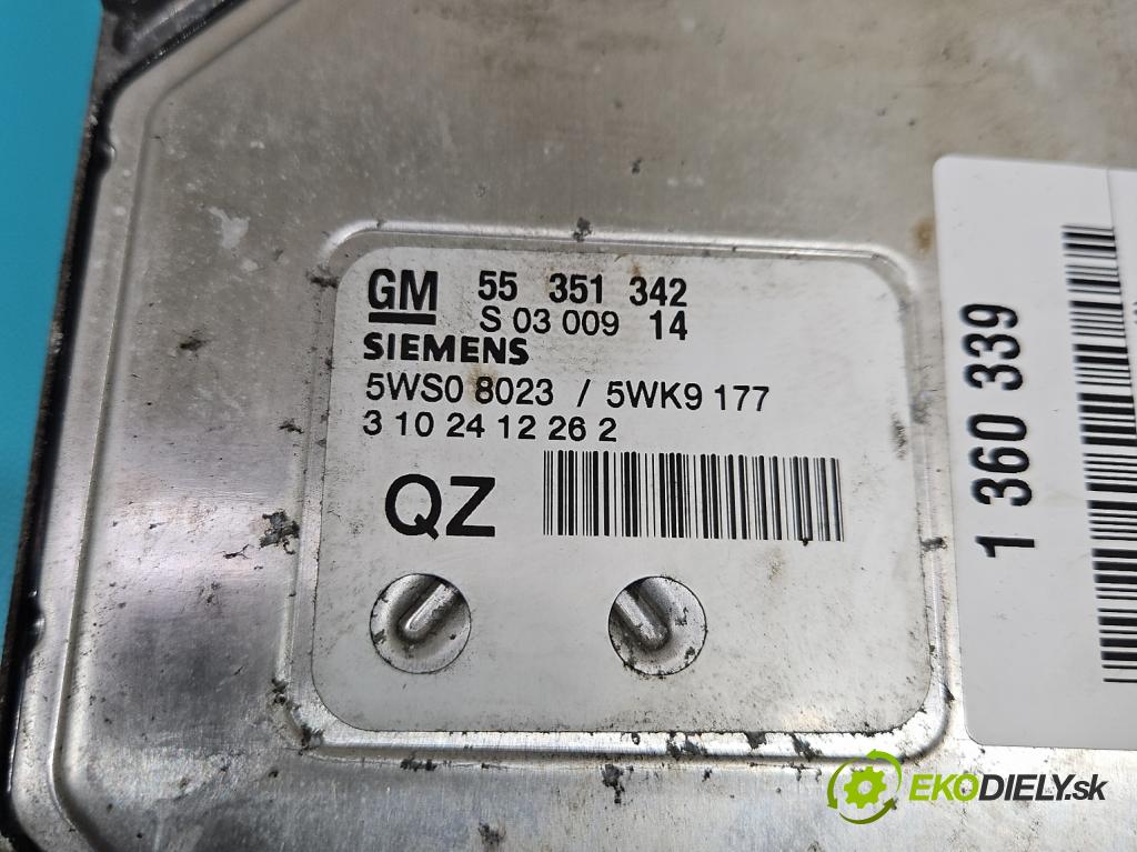 Opel Vectra C 2002-2008 2.2 16V 155 hp manual 114 kW 2198 cm3 4- řídící jednotka motoru 55351342