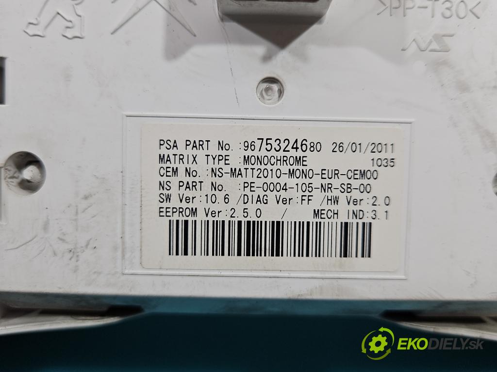 Peugeot 508 2010-2018 1.6 THP 156 HP manual 115 kW 1598 cm3 4- prístrojovka/ budíky 9665962380 (Prístrojové dosky, displeje)