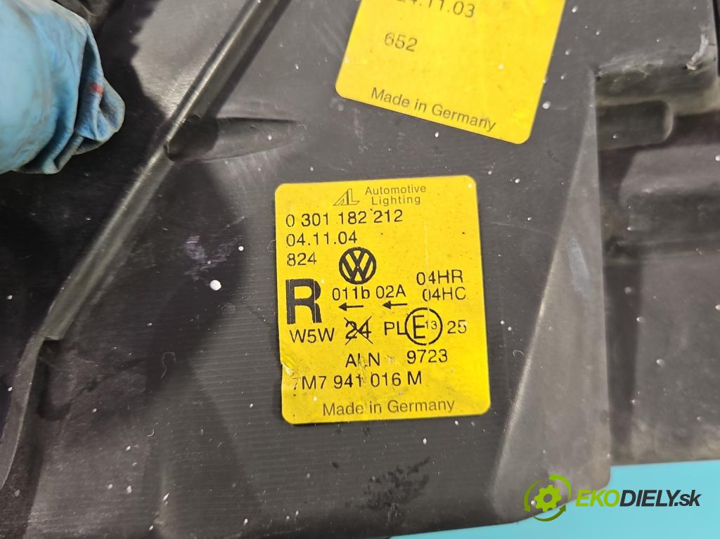 Seat Alhambra I 1996-2010 1.9 tdi 90 HP manual 66 kW 1896 cm3 5- Reflektor: pravý 0301182212 (Pravé)