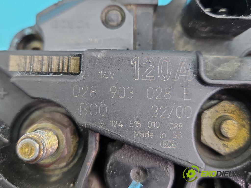 Seat Toledo II 1998-2004 1.9 tdi 110 hp manual 81 kW 1896 cm3 4- Alternator 028903028E (Alternátory)