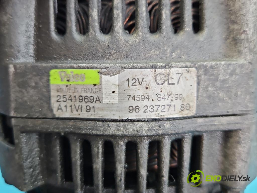Peugeot 206 1.6 8V 88 hp manual 65 kW 1587 cm3 3- Alternator 2541969A (Alternátory)