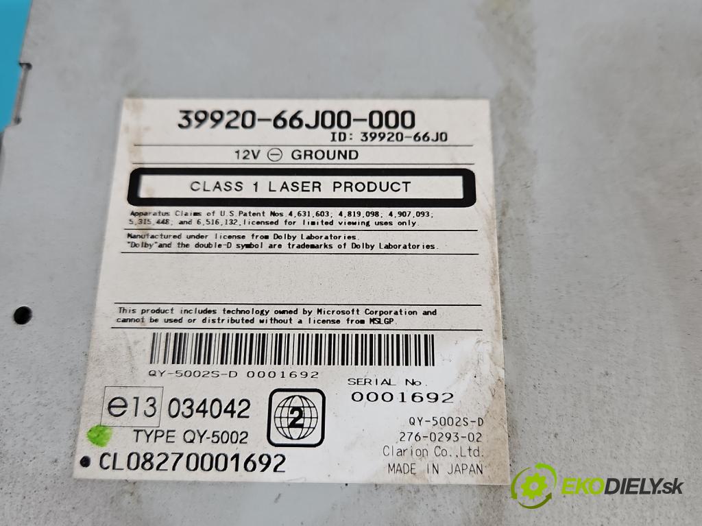 Suzuki Grand Vitara II 2005-2014 1.9 DDiS 129 HP manual 95 kW 1870 cm3 5- Radio originál 39920-66J0-000