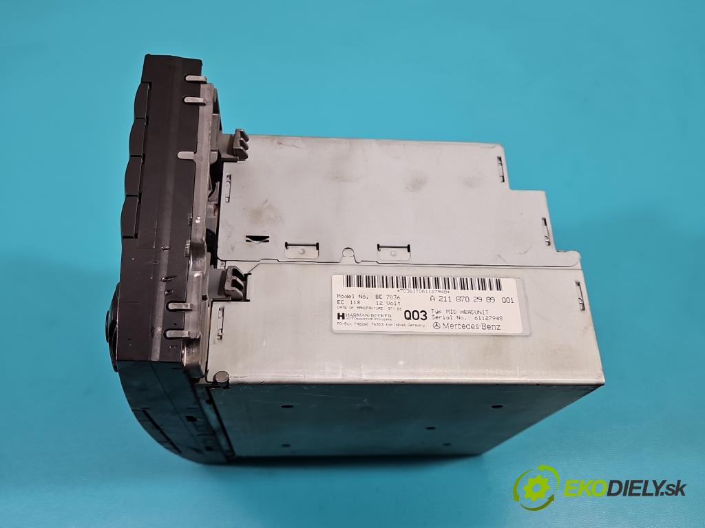 Mercedes E W211 2002-2009 1.8 kompressor 163 HP automatic 120 kW 1796 cm3 4- Radio originál A2118702989001