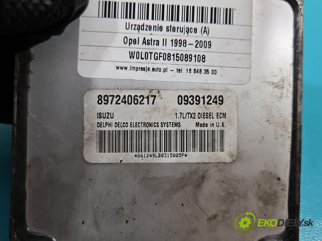 Opel Astra II 1998-2009 1.7 dti 75 hp manual 55 kW 1686 cm3 3- řídící jednotka motoru 8972406217